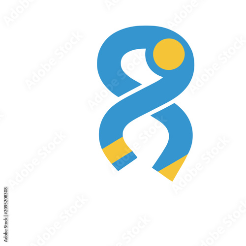 Abstract Blue and Yellow Shape