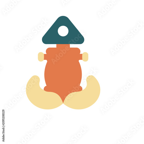 Abstract character with triangle head and round body