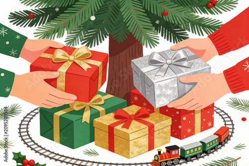 christmas tree with gifts