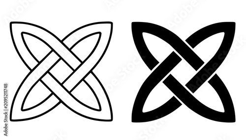 Cuadro en lienzo Celtic knot vector minimalis in outline and silhouette design