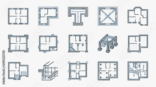 Foto Architectural Floor Plan Layout Variations.