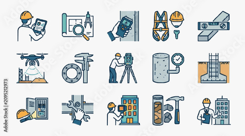 Konstfotografi Construction and Engineering Tools Icon Set.