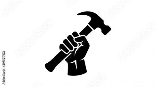 hand holding a hammer