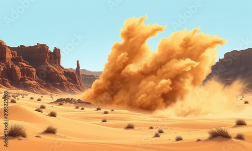 Dust Storm Desert Landscape