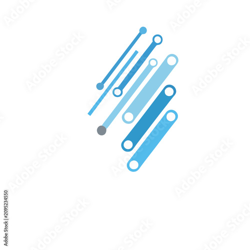 Abstract Blue Lines and Circles