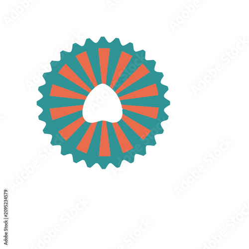 Abstract Circular Design with Rays and Heart Shape