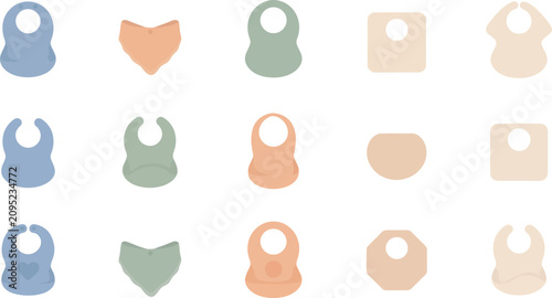 Bild auf Leinwand Premium set of minimalist baby bibs in muted earth tones for high-end nursery an