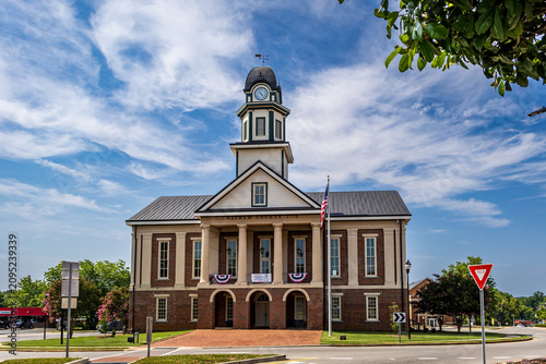 Photo of the Old Chatham County Courthouse in Pittsboro, North Carolina With a Beautiful sky