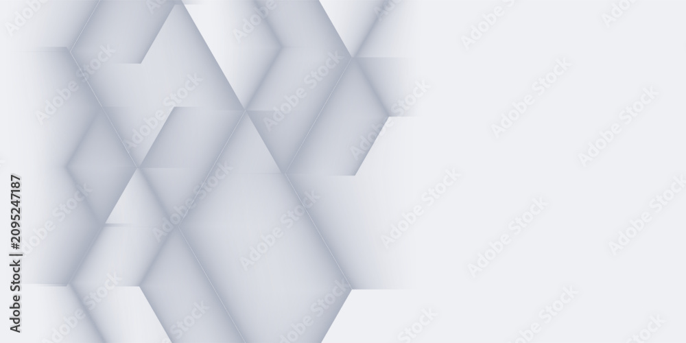 Fototapeta premium Abstract white geometric hexagon with futuristic technology digital hi-tech concept background. Vector illustration