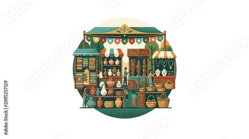 Colorful Miniature Dollhouse Interior Scene with Furniture.