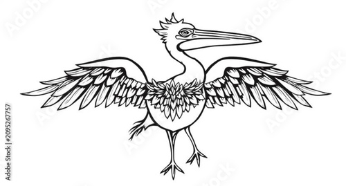 Vulture and Eagle Silhouette Vector Illustration with Flying Bird Wings, Wildlife Animal Design, Feathered Hawk Style Artwork for Nature Tattoo Symbol