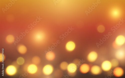 Abstract Warm Golden Orange Bokeh Light Background with Soft Glowing Blur and Festive Luxury Texture, Background decoration