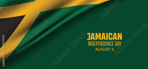 Foto Jamaican Independence Day National Flag Background Celebration Banner Vector Ill