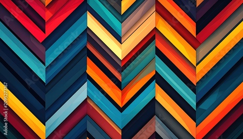 Colorful Chevron Pattern - A Vibrant Abstract Design with Geometric Precision.
