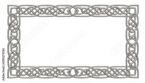Rectangular Celtic Knot Border Design Element