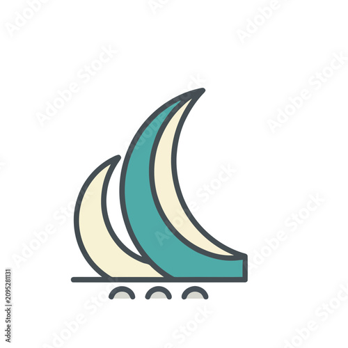 Abstract Sailboat Icon