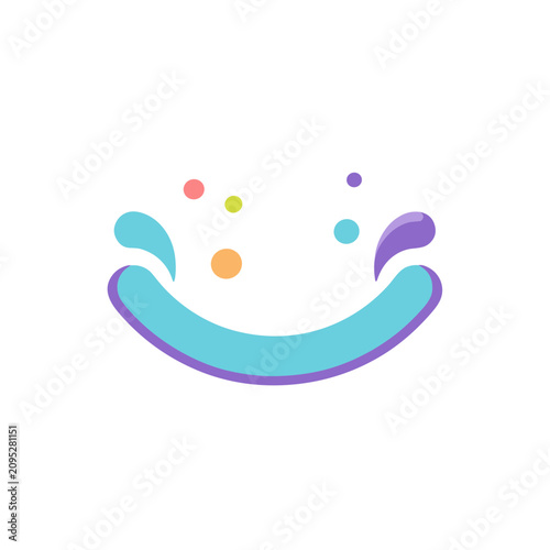 Abstract Smile with Colorful Bubbles