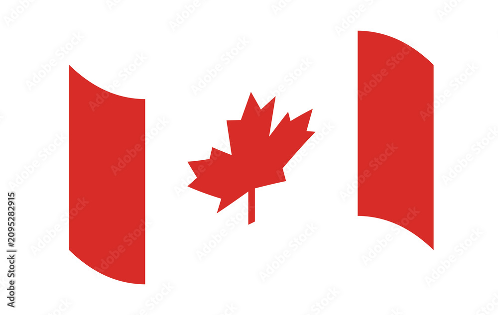 Fototapeta premium Canadian flag icon. Waving Canada national symbol vector. Patriotic emblem for business and design.
