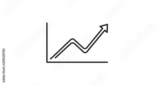 Upward trend graph with arrow, representing growth, success, and positive financial performance.