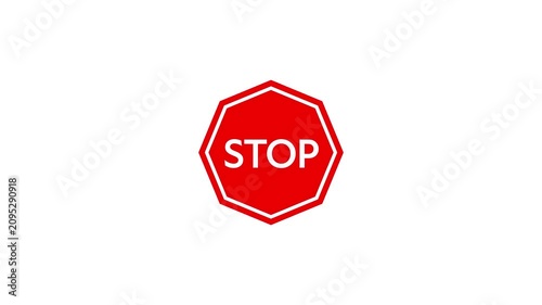 Stop Prohibition Icon Animation Danger, Alert and Forbidden Sign. Warning Stop Alert Sign Animation, Red Prohibition Symbol in 4K.