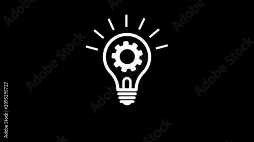 Animated Light Bulb Outline Icon. Light Bulb Line Icon Animation.