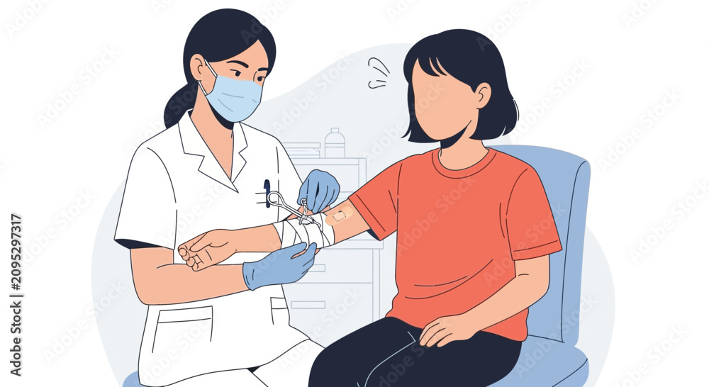 Fototapeta premium Nurse Administering Injection to Patient in Medical Clinic