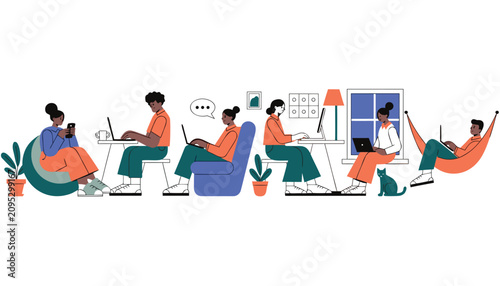 Set of flat icons. Vector graphic symbols. Modern UI elements.
