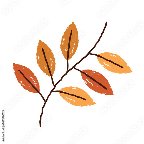 Stylized tree branch. Minimalist botanical vector element. Art
