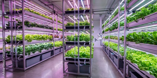 ndoor Vertical Farm with LED Grow Lights and Sustainable Hydroponic Agriculture