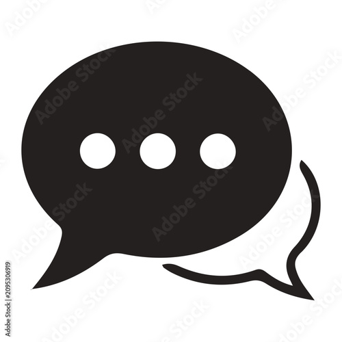 Emoji conversation bubble with dots on white background