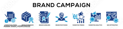 Tableau sur toile Glyphcolor - Brand Campaign web banner icon vector illustration concept