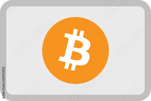 Cryptocurrency coin symbol on grey card icon vector illustration