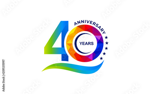 Illustration vector graphic of 40th anniversary logo design template