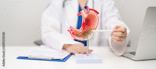 Foto Doctor with Gastric anatomy model