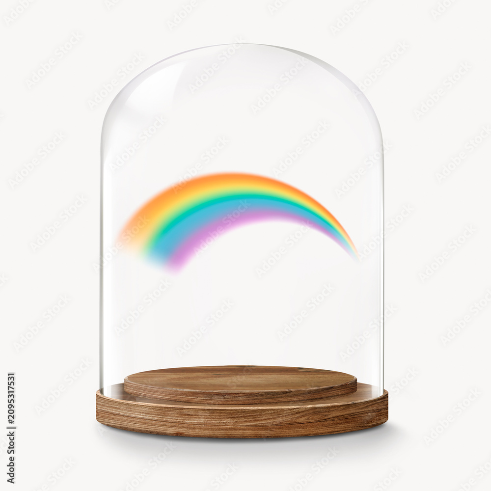 Obraz premium Rainbow in glass dome, weather concept art