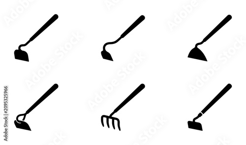 Photos Garden Tools Icons Set, Agricultural Implements Collection, Farming Equipment Ve