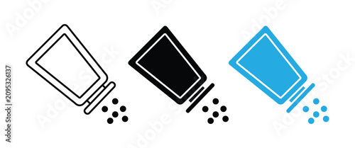 Foto Salt and Pepper Shaker Vector Icon Set, Seasoning Bottle Outline and Silhouette