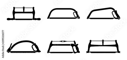 Konstfotografi Collection of Hand Saw Silhouettes, Woodworking Tools, Metal Cutting Saws, DIY E