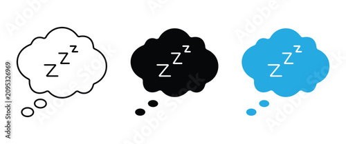 Konstfotografi Set of 4 sleep speech bubbles vector icons