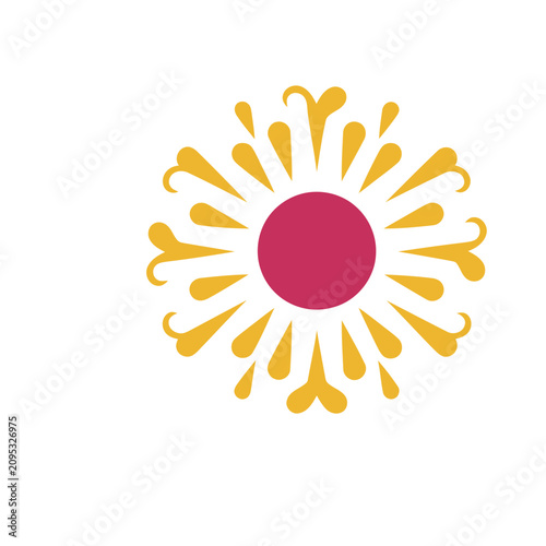 Abstract floral sunburst design