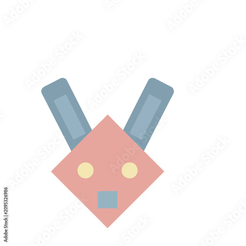 Abstract geometric rabbit face