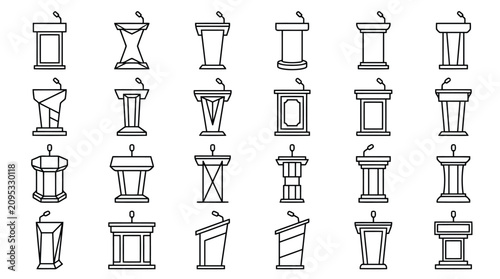 Tableau sur toile Podium Lectern Outline Collection Event Furniture Art