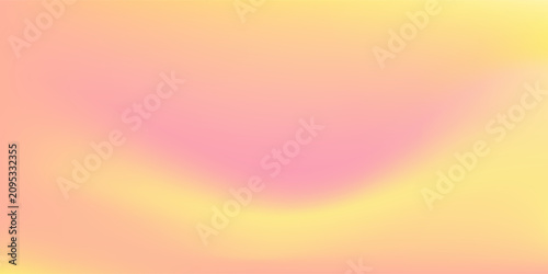 Tableau sur toile Soft, dreamy blend of pastel pink and yellow gradients with smooth, flowing waves evokes a feeling of gentle serenity and warmth, perfect for a calming background