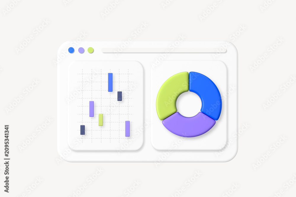 Obraz premium Business data website 3D rendered business graphic