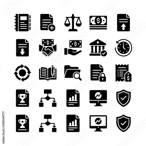 Business icons on white background 1.