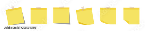 Foto Set of blank sticky note with duct tape