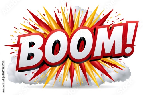 Boom comic explosion pop art graphic sound effect