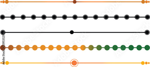 Obraz na płótnie Decorative dividers and line borders, set of 5 geometric vector separators