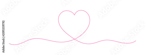 Hand drawn continuous line drawing of hearts vector illustration. Minimal doodle heart background with romantic love theme, perfect for wedding invitations, Valentine's Day cards, greeting cards, post