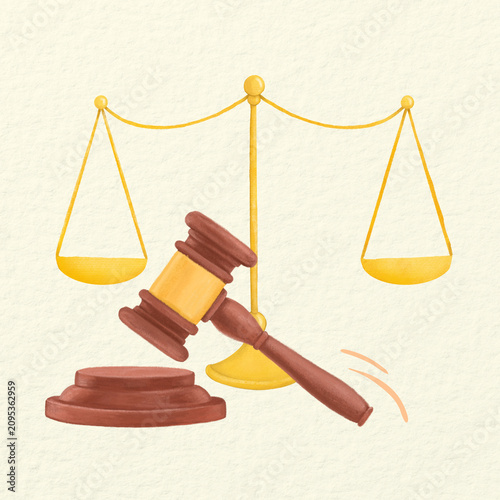 Quadro su tela Law court justice aesthetic illustration background